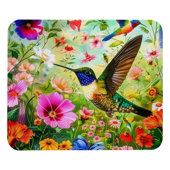 PhooArto Comfortable Mouse Pad Hummingbird Floral Painting Desktop Mousepad , 21 x 25 cm Mouse Mat, Non-Slip Rubber Base, Improves Speed and Precision