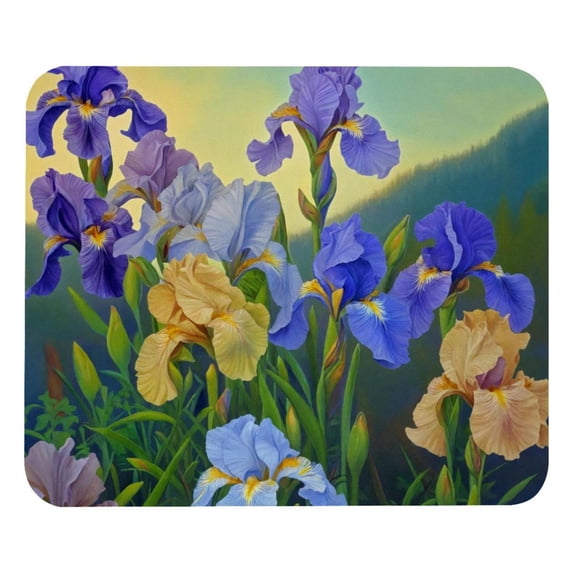 PhooArto Comfortable Mouse Pad Iris Purple Painting Desktop Mousepad , 21 x 25 cm Mouse Mat, Non-Slip Rubber Base, Improves Speed and Precision