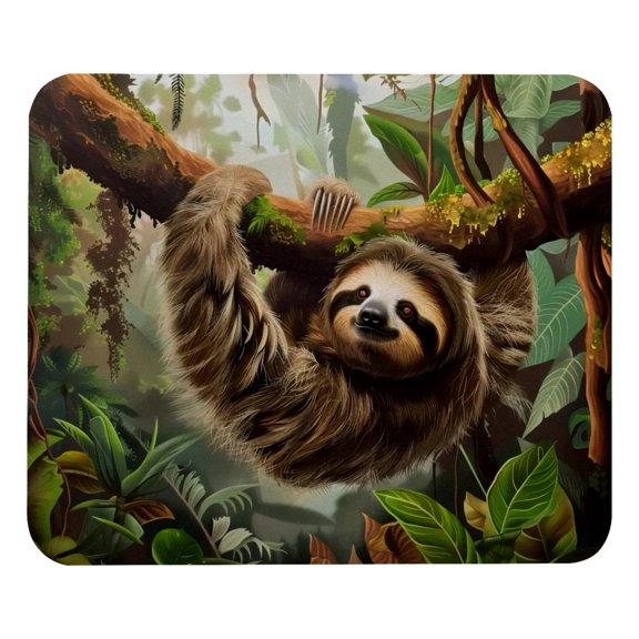 PhooArto Comfortable Mouse Pad Jungle Rainforest Sloth Desktop Mousepad , 21 x 25 cm Mouse Mat, Non-Slip Rubber Base, Improves Speed and Precision