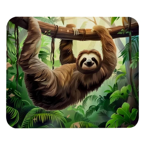 PhooArto Comfortable Mouse Pad Jungle Sloth in Rainforest Desktop Mousepad , 21 x 25 cm Mouse Mat, Non-Slip Rubber Base, Improves Speed and Precision