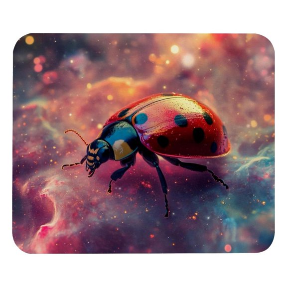PhooArto Comfortable Mouse Pad Ladybugs Colorful Galaxy Desktop Mousepad , 21 x 25 cm Mouse Mat, Non-Slip Rubber Base, Improves Speed and Precision
