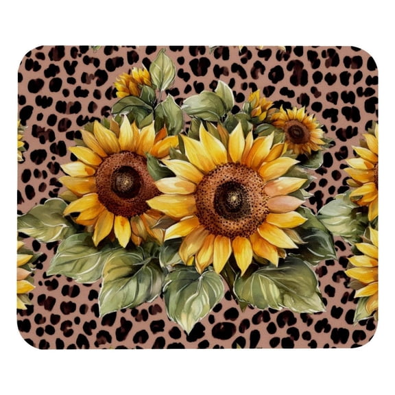PhooArto Comfortable Mouse Pad Leopard Sunflower Pattern Desktop Mousepad , 21 x 25 cm Mouse Mat, Non-Slip Rubber Base, Improves Speed and Precision