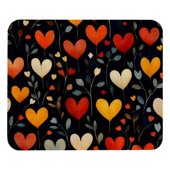 PhooArto Comfortable Mouse Pad Love Heart Flowers Desktop Mousepad , 21 x 25 cm Mouse Mat, Non-Slip Rubber Base, Improves Speed and Precision