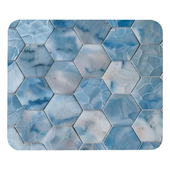 PhooArto Comfortable Mouse Pad Marble Honeycomb Sky Blue Pattern Desktop Mousepad , 21 x 25 cm Mouse Mat, Non-Slip Rubber Base, Improves Speed and Precision
