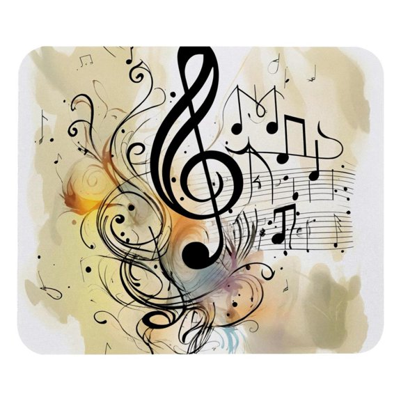 PhooArto Comfortable Mouse Pad Music Note Staff Print Desktop Mousepad , 21 x 25 cm Mouse Mat, Non-Slip Rubber Base, Improves Speed and Precision
