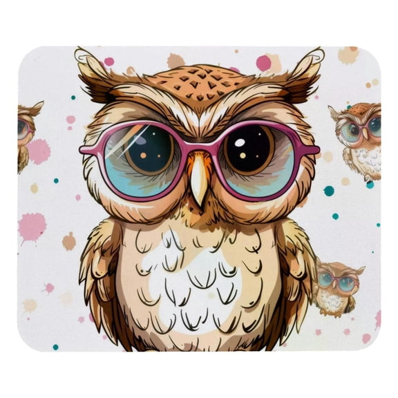 PhooArto Comfortable Mouse Pad Owl with Sunglasses Desktop Mousepad , 21 x 25 cm Mouse Mat, Non-Slip Rubber Base, Improves Speed and Precision