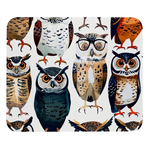 PhooArto Comfortable Mouse Pad Owls Glasses Pattern Desktop Mousepad , 21 x 25 cm Mouse Mat, Non-Slip Rubber Base, Improves Speed and Precision