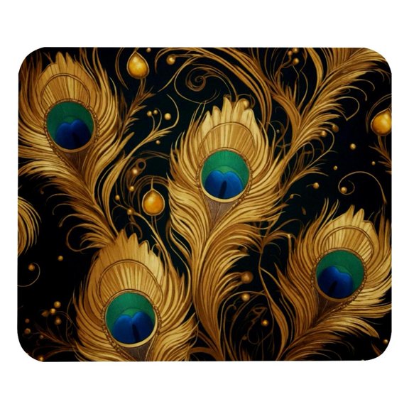 PhooArto Comfortable Mouse Pad Peacock Feather Pattern Desktop Mousepad , 21 x 25 cm Mouse Mat, Non-Slip Rubber Base, Improves Speed and Precision