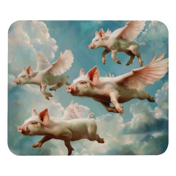 PhooArto Comfortable Mouse Pad Piglets with Wings in Sky Desktop Mousepad , 21 x 25 cm Mouse Mat, Non-Slip Rubber Base, Improves Speed and Precision