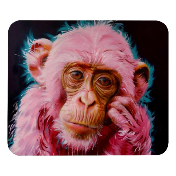 PhooArto Comfortable Mouse Pad Pink Monkey Splash Painting Desktop Mousepad , 21 x 25 cm Mouse Mat, Non-Slip Rubber Base, Improves Speed and Precision
