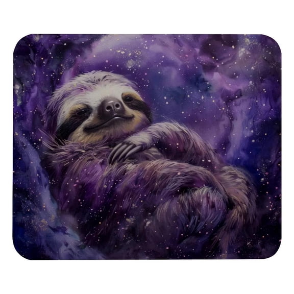 PhooArto Comfortable Mouse Pad Purple Galaxy Sloth Desktop Mousepad , 21 x 25 cm Mouse Mat, Non-Slip Rubber Base, Improves Speed and Precision