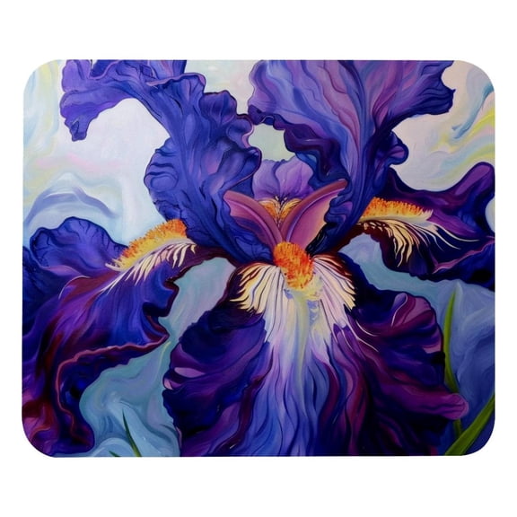 PhooArto Comfortable Mouse Pad Purple Iris Art Pattern Desktop Mousepad , 21 x 25 cm Mouse Mat, Non-Slip Rubber Base, Improves Speed and Precision