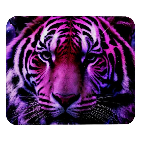 PhooArto Comfortable Mouse Pad Purple Tiger Head Desktop Mousepad , 21 x 25 cm Mouse Mat, Non-Slip Rubber Base, Improves Speed and Precision