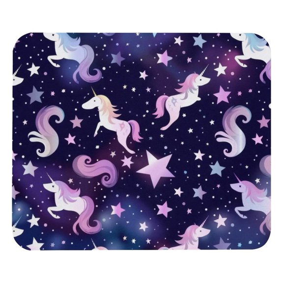 PhooArto Comfortable Mouse Pad Purple Unicorn Stars Desktop Mousepad , 21 x 25 cm Mouse Mat, Non-Slip Rubber Base, Improves Speed and Precision