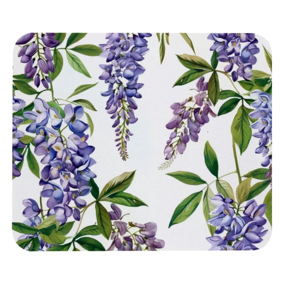 PhooArto Comfortable Mouse Pad Purple Wisteria Flower Pattern Desktop Mousepad , 21 x 25 cm Mouse Mat, Non-Slip Rubber Base, Improves Speed and Precision