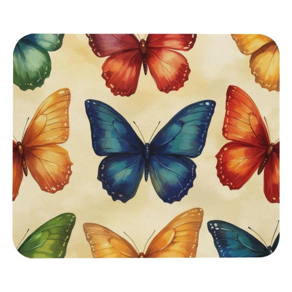 PhooArto Comfortable Mouse Pad Rainbow Butterflies Pattern Desktop Mousepad , 21 x 25 cm Mouse Mat, Non-Slip Rubber Base, Improves Speed and Precision