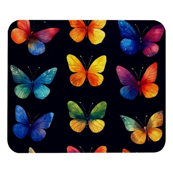PhooArto Comfortable Mouse Pad Rainbow Butterfly Patterns Desktop Mousepad , 21 x 25 cm Mouse Mat, Non-Slip Rubber Base, Improves Speed and Precision