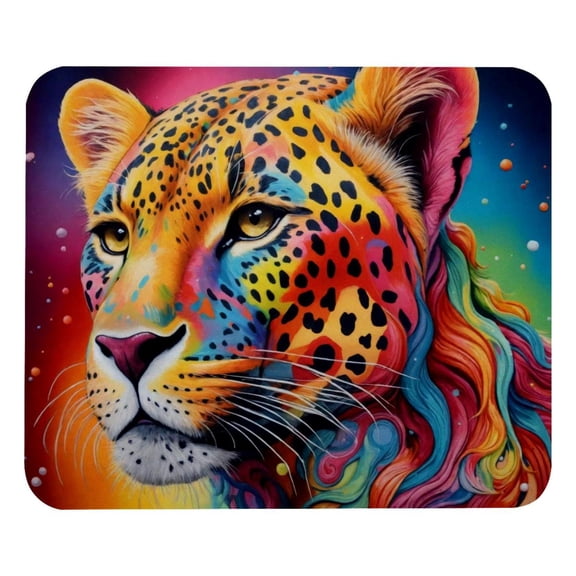 PhooArto Comfortable Mouse Pad Rainbow Leopard Print Desktop Mousepad , 21 x 25 cm Mouse Mat, Non-Slip Rubber Base, Improves Speed and Precision