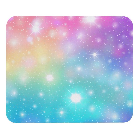 PhooArto Comfortable Mouse Pad Rainbow Stars Pattern Desktop Mousepad , 21 x 25 cm Mouse Mat, Non-Slip Rubber Base, Improves Speed and Precision