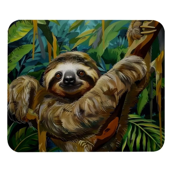 PhooArto Comfortable Mouse Pad Rainforest Animal Sloth Desktop Mousepad , 21 x 25 cm Mouse Mat, Non-Slip Rubber Base, Improves Speed and Precision