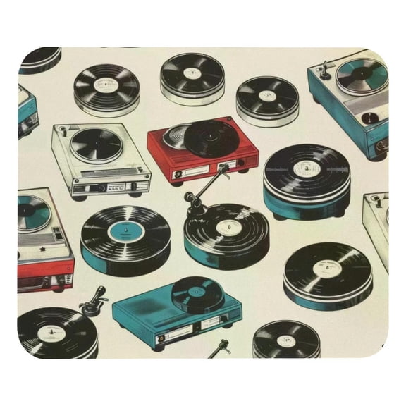 PhooArto Comfortable Mouse Pad Record Player Patterns Desktop Mousepad , 21 x 25 cm Mouse Mat, Non-Slip Rubber Base, Improves Speed and Precision