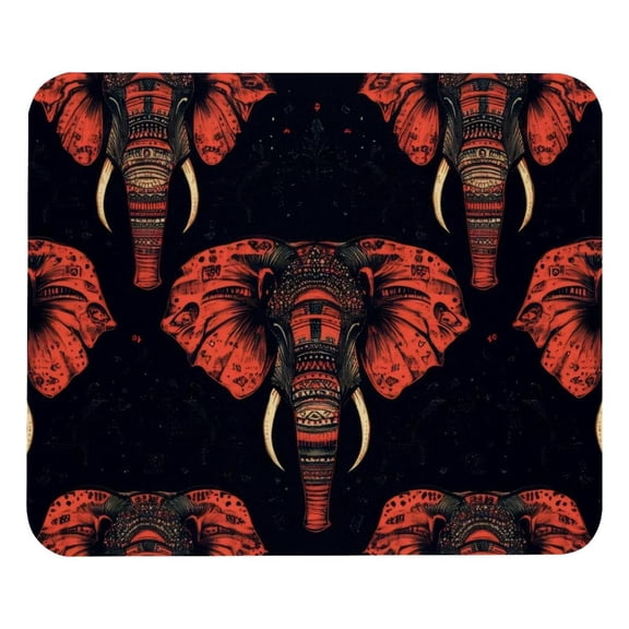 PhooArto Comfortable Mouse Pad Red Elephant Tribe Pattern Desktop Mousepad , 21 x 25 cm Mouse Mat, Non-Slip Rubber Base, Improves Speed and Precision
