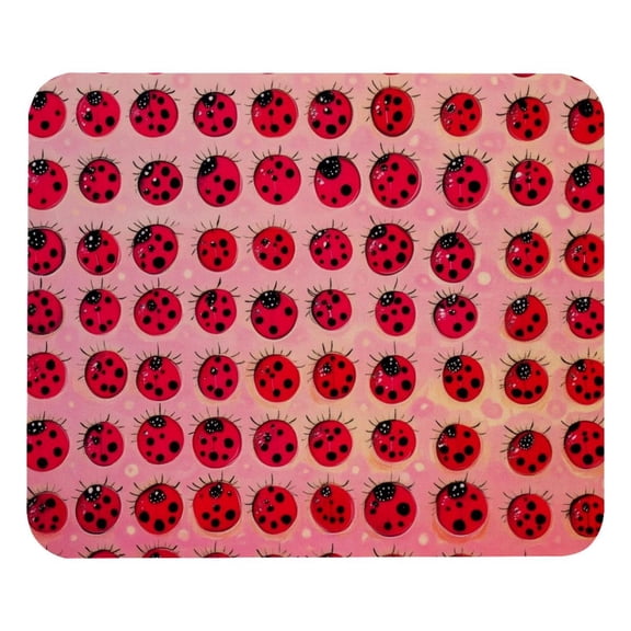 PhooArto Comfortable Mouse Pad Red Ladybugs Patterns Desktop Mousepad , 21 x 25 cm Mouse Mat, Non-Slip Rubber Base, Improves Speed and Precision