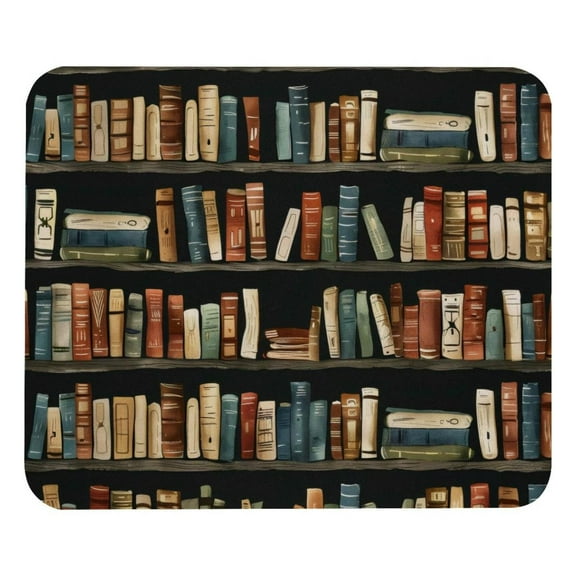 PhooArto Comfortable Mouse Pad Retro Bookshelf Pattern Desktop Mousepad , 21 x 25 cm Mouse Mat, Non-Slip Rubber Base, Improves Speed and Precision