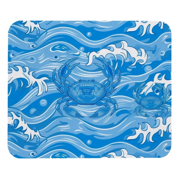 PhooArto Comfortable Mouse Pad Sea Carb Blue Wave Pattern Desktop Mousepad , 21 x 25 cm Mouse Mat, Non-Slip Rubber Base, Improves Speed and Precision