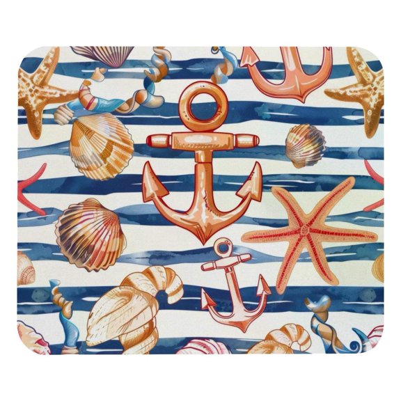 PhooArto Comfortable Mouse Pad Sea Sells Starfish Anchor Desktop Mousepad , 21 x 25 cm Mouse Mat, Non-Slip Rubber Base, Improves Speed and Precision
