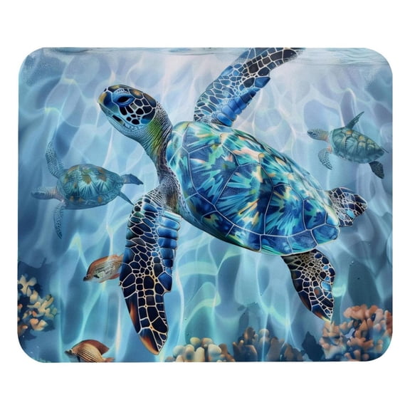 PhooArto Comfortable Mouse Pad Sea Turtle Fish Underwater Desktop Mousepad , 21 x 25 cm Mouse Mat, Non-Slip Rubber Base, Improves Speed and Precision