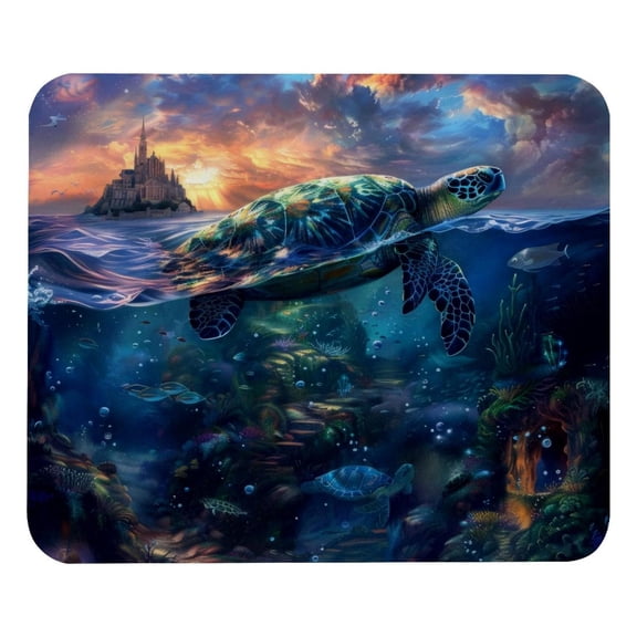 PhooArto Comfortable Mouse Pad Sea Turtle Sunset Desktop Mousepad , 21 x 25 cm Mouse Mat, Non-Slip Rubber Base, Improves Speed and Precision
