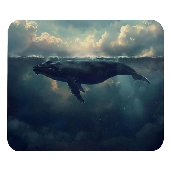 PhooArto Comfortable Mouse Pad Sea Whale Pattern Desktop Mousepad , 21 x 25 cm Mouse Mat, Non-Slip Rubber Base, Improves Speed and Precision