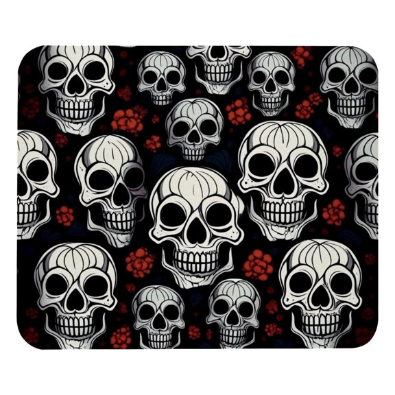 PhooArto Comfortable Mouse Pad Skulls Head Pattern Desktop Mousepad , 21 x 25 cm Mouse Mat, Non-Slip Rubber Base, Improves Speed and Precision