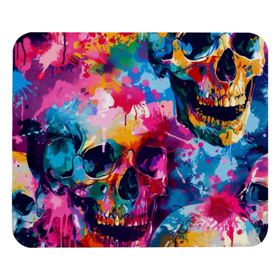 PhooArto Comfortable Mouse Pad Skulls Splash Pattern Desktop Mousepad , 21 x 25 cm Mouse Mat, Non-Slip Rubber Base, Improves Speed and Precision