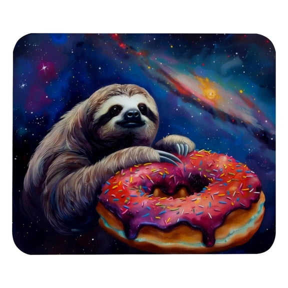 PhooArto Comfortable Mouse Pad Sloth Donut Galaxy Desktop Mousepad , 21 x 25 cm Mouse Mat, Non-Slip Rubber Base, Improves Speed and Precision