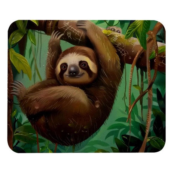 PhooArto Comfortable Mouse Pad Sloth Forest Tree Desktop Mousepad , 21 x 25 cm Mouse Mat, Non-Slip Rubber Base, Improves Speed and Precision
