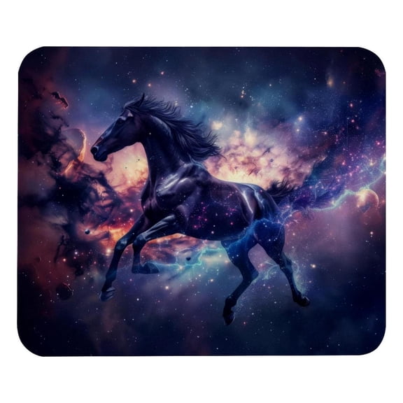 PhooArto Comfortable Mouse Pad Space Galaxy Horse Desktop Mousepad , 21 x 25 cm Mouse Mat, Non-Slip Rubber Base, Improves Speed and Precision