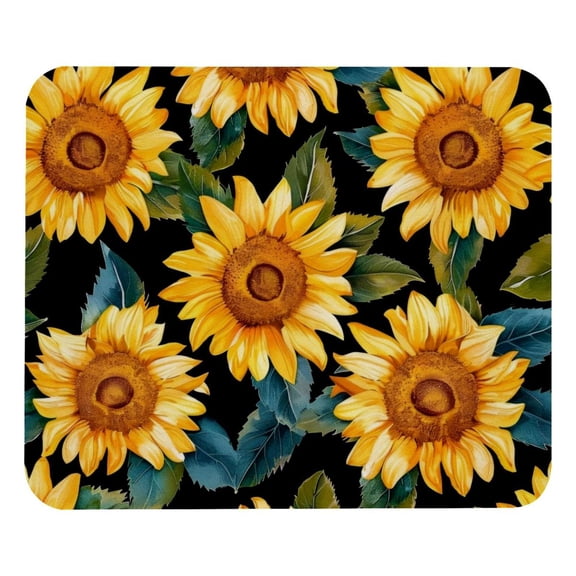 PhooArto Comfortable Mouse Pad Sunflower Flower Pattern Desktop Mousepad , 21 x 25 cm Mouse Mat, Non-Slip Rubber Base, Improves Speed and Precision