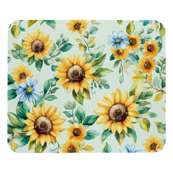 PhooArto Comfortable Mouse Pad Sunflowers Floral Patterns Desktop Mousepad , 21 x 25 cm Mouse Mat, Non-Slip Rubber Base, Improves Speed and Precision
