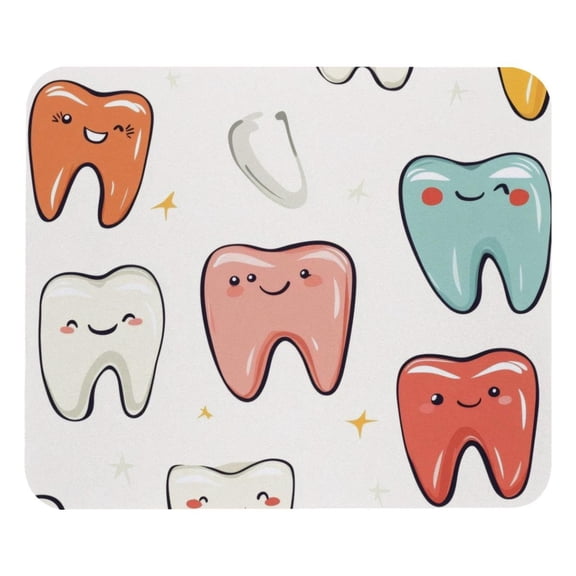 PhooArto Comfortable Mouse Pad Teeth Patterns Desktop Mousepad , 21 x 25 cm Mouse Mat, Non-Slip Rubber Base, Improves Speed and Precision