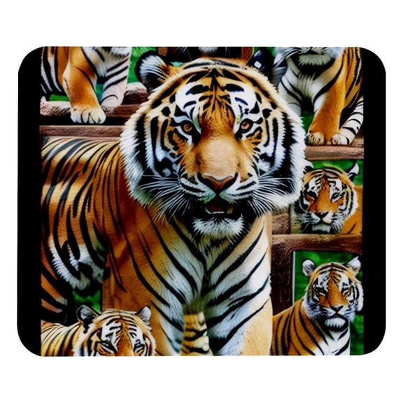 PhooArto Comfortable Mouse Pad Tigers Coming Out Desktop Mousepad , 21 x 25 cm Mouse Mat, Non-Slip Rubber Base, Improves Speed and Precision