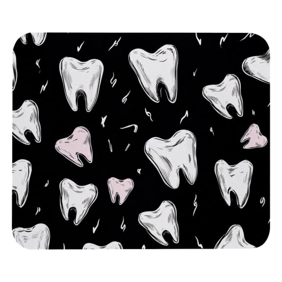 PhooArto Comfortable Mouse Pad Tooth Patterns Desktop Mousepad , 21 x 25 cm Mouse Mat, Non-Slip Rubber Base, Improves Speed and Precision