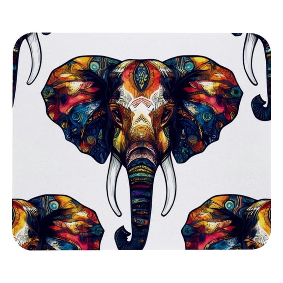 PhooArto Comfortable Mouse Pad Tribe Elephant Head Pattern Desktop Mousepad , 21 x 25 cm Mouse Mat, Non-Slip Rubber Base, Improves Speed and Precision