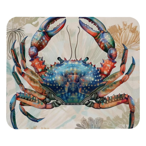 PhooArto Comfortable Mouse Pad Vintage Ocean Crab Fish Desktop Mousepad , 21 x 25 cm Mouse Mat, Non-Slip Rubber Base, Improves Speed and Precision