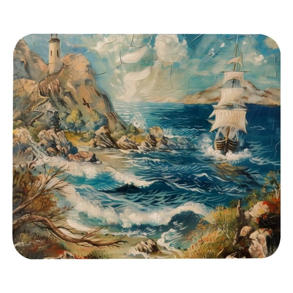 PhooArto Comfortable Mouse Pad Vintage Sea Blue Water Desktop Mousepad , 21 x 25 cm Mouse Mat, Non-Slip Rubber Base, Improves Speed and Precision