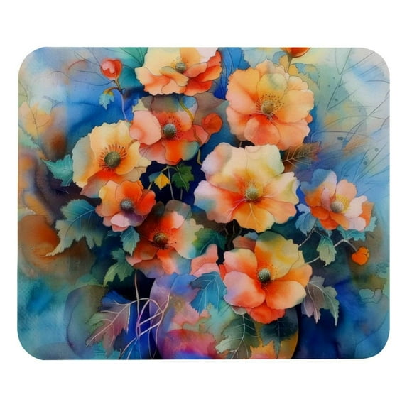 PhooArto Comfortable Mouse Pad Watercolor Floral Flowers Painting Desktop Mousepad , 21 x 25 cm Mouse Mat, Non-Slip Rubber Base, Improves Speed and Precision