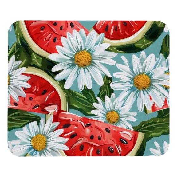 PhooArto Comfortable Mouse Pad Watermelon Daisy Flower Pattern Desktop Mousepad , 21 x 25 cm Mouse Mat, Non-Slip Rubber Base, Improves Speed and Precision