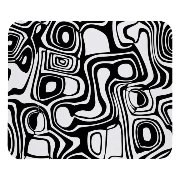 PhooArto Comfortable Mouse Pad White and Black Abstract Pattern Desktop Mousepad , 21 x 25 cm Mouse Mat, Non-Slip Rubber Base, Improves Speed and Precision
