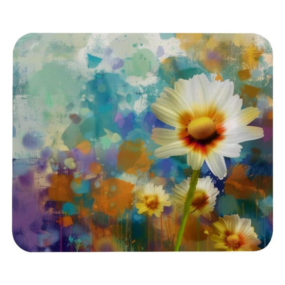 PhooArto Comfortable Mouse Pad White Floral Daisy Flower Desktop Mousepad , 21 x 25 cm Mouse Mat, Non-Slip Rubber Base, Improves Speed and Precision